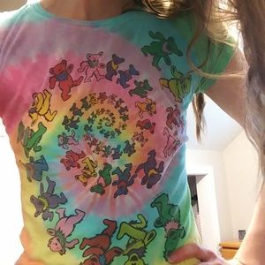 Grateful Dead 🐻 vintage pastel tie-dye babydoll T